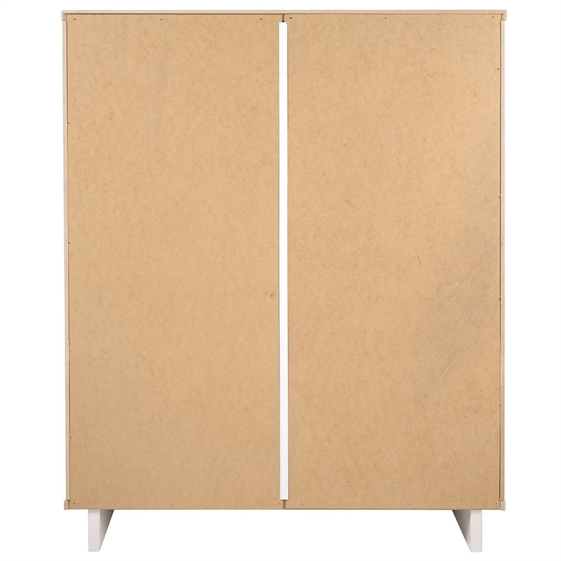 Pemberly Row Contemporary Tall Engineered Wood Dresser in White