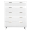 Pemberly Row Contemporary Tall Engineered Wood Dresser in White