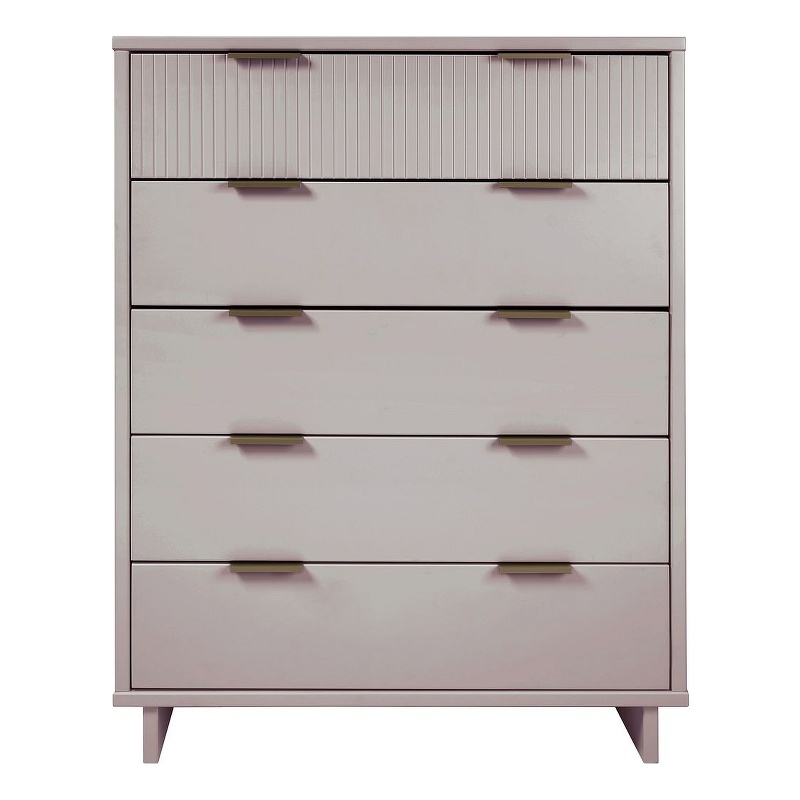 Pemberly Row Modern Tall Engineered Wood Dresser in Light Gray