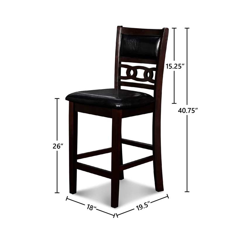 Pemberly Row 5-Piece Transitional Wood Dining Set in Ebony Finish