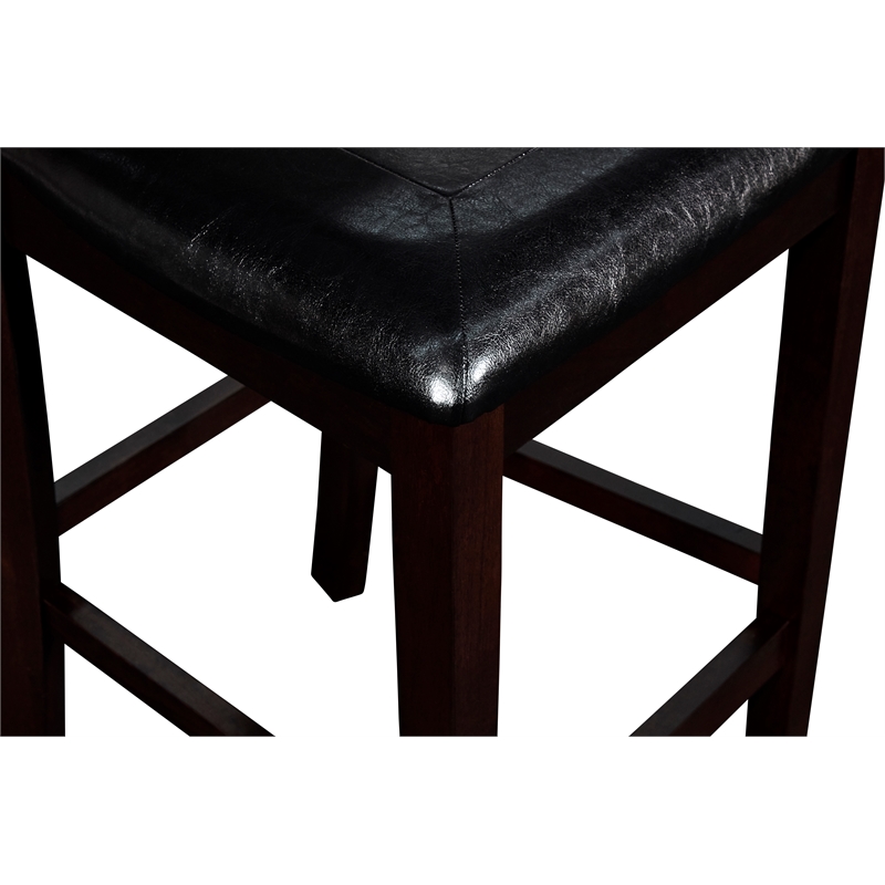 Pemberly Row 5-Piece Transitional Wood Dining Set in Ebony Finish