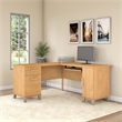 Pemberly Row Modern 60W L Desk in Maple Cross - Engineered Wood