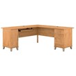 Pemberly Row Contemporary 72W L Shaped Desk in Maple Cross Finish