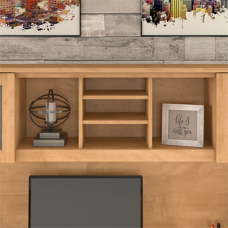 Pemberly Row Modern 72W Hutch for L Shaped Desk in Maple Cross