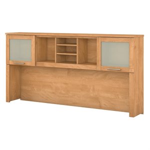 Pemberly Row Modern 72W Hutch for L Shaped Desk in Maple Cross