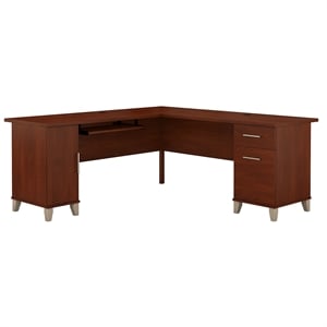 pemberly row modern 72w l desk in hansen cherry - engineered wood