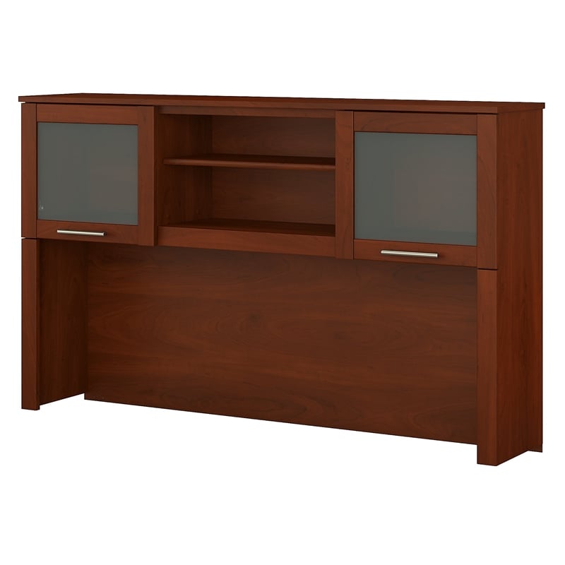 Pemberly Row 60W Hutch for L Desk in Hansen Cherry - Eng Wood