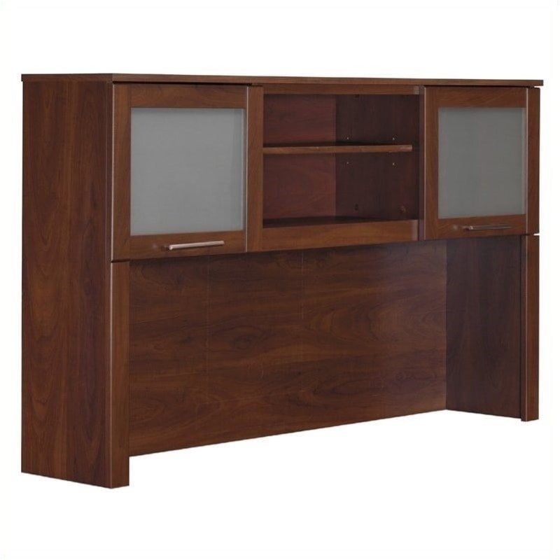 Pemberly Row 60W Hutch for L Desk in Hansen Cherry - Eng Wood
