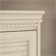 Pemberly Row Engineered Wood L Desk with Hutch and File Cabinet in Antique White