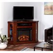 Pemberly Row Convertible Media Electric Fireplace in Mahogany
