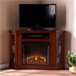 Pemberly Row Convertible Media Electric Fireplace in Mahogany