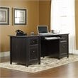 Pemberly Row Engineered Wood 4-Drawers Executive Desk in Estate Black