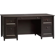 Pemberly Row Engineered Wood 4-Drawers Executive Desk in Estate Black