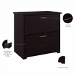 Pemberly Row Wood 2 Drawer Lateral File Cabinet in Chocolate Espresso Oak
