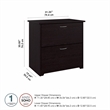 Pemberly Row Wood 2 Drawer Lateral File Cabinet in Chocolate Espresso Oak