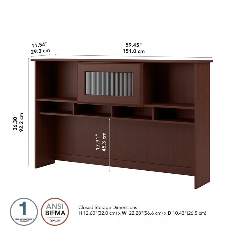 Pemberly Row Modern Hutch in Harvest Cherry - Engineered Wood