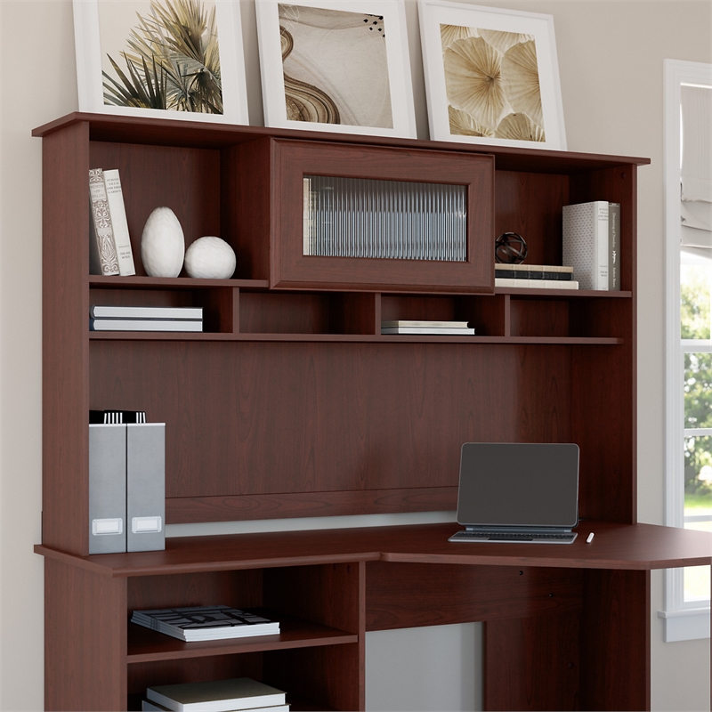 Pemberly Row Modern Hutch in Harvest Cherry - Engineered Wood
