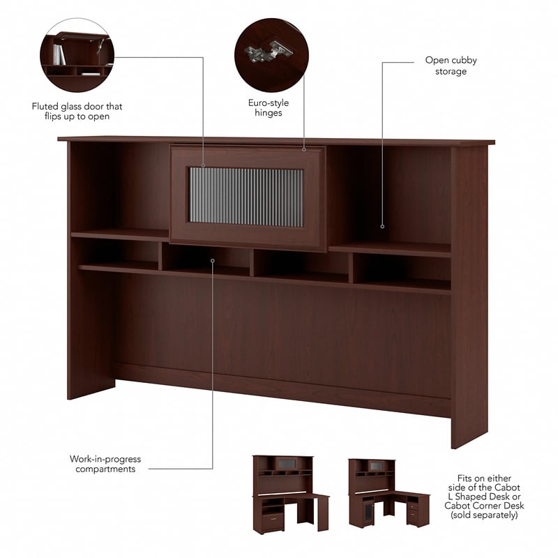 Pemberly Row Modern Hutch in Harvest Cherry - Engineered Wood