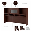 Pemberly Row Modern Hutch in Harvest Cherry - Engineered Wood