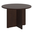 Pemberly Row Round Conference Table with Wood Base in Mocha Cherry