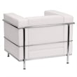 Pemberly Row Contemporary Regal Leather Chair in White Finish