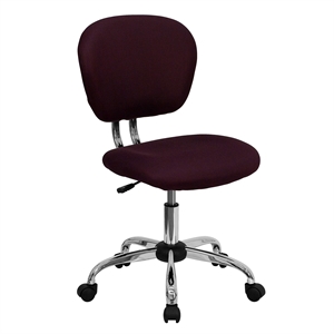 Pemberly Row Modern Mid-Back Mesh Office Swivel Chair in Burgundy