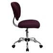 Pemberly Row Modern Mid-Back Mesh Office Swivel Chair in Burgundy
