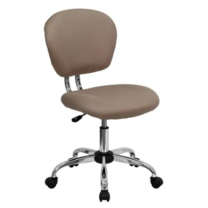 Pemberly Row Mid-Back Mesh Office Swivel Chair in Coffee Brown
