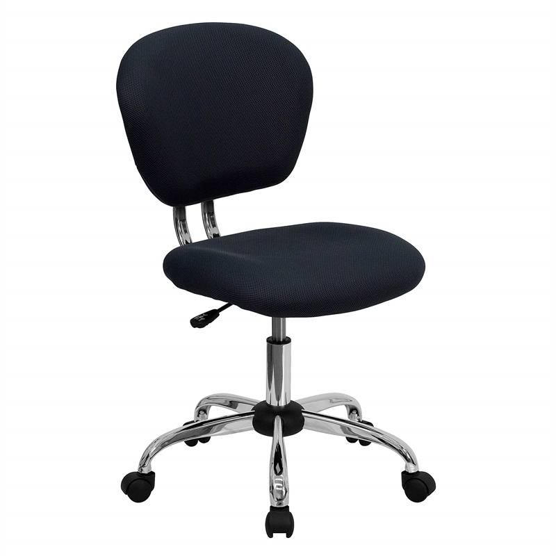Pemberly Row Modern Mid-Back Mesh Office Swivel Chair in Gray