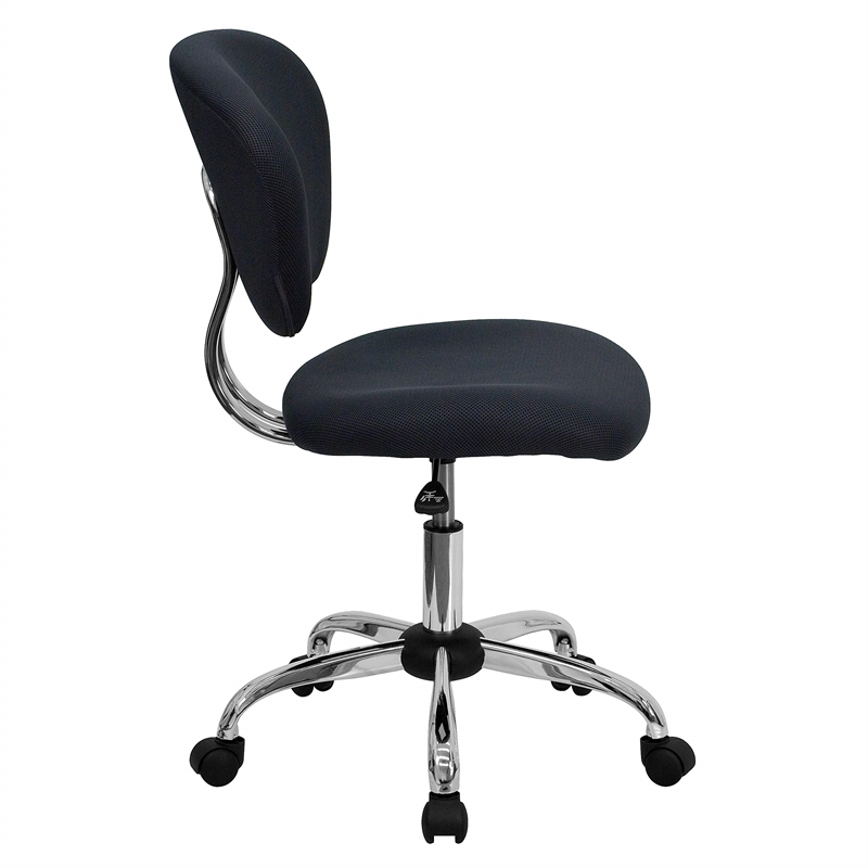 Pemberly Row Modern Mid-Back Mesh Office Swivel Chair in Gray