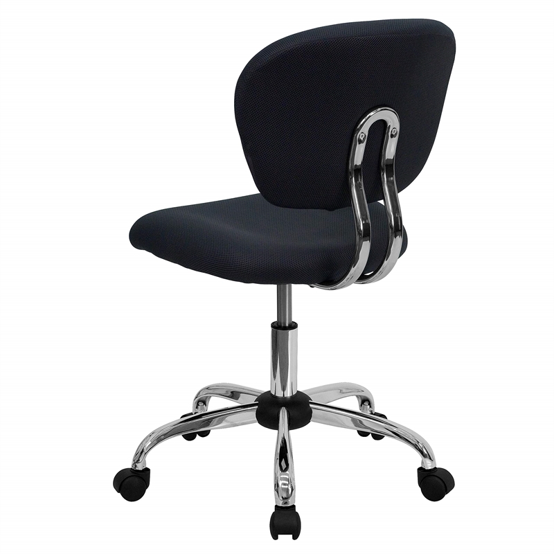 Pemberly Row Modern Mid-Back Mesh Office Swivel Chair in Gray