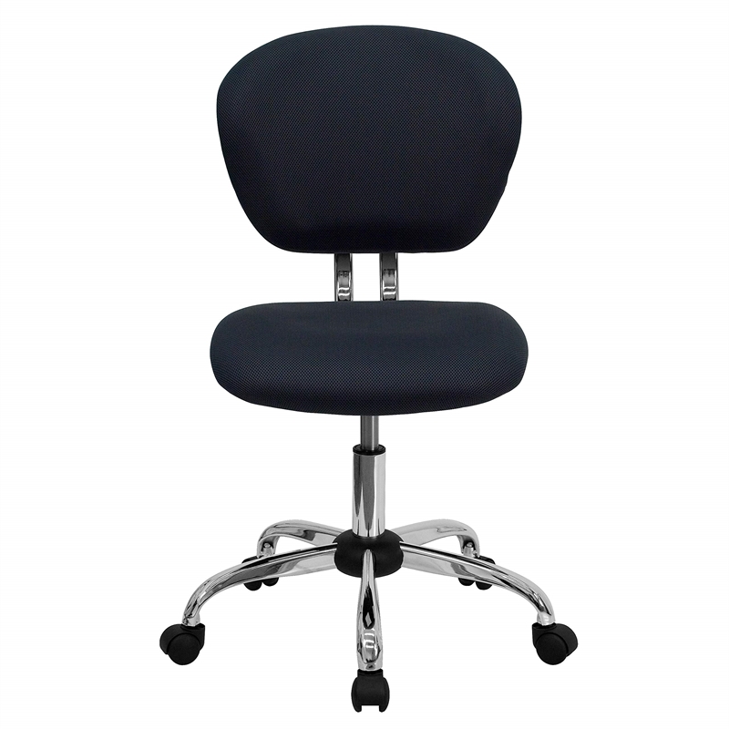 Pemberly Row Modern Mid-Back Mesh Office Swivel Chair in Gray
