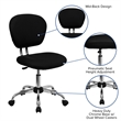 Pemberly Row Mid-Back Mesh Office Swivel Chair in Black and Chrome