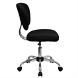 Pemberly Row Mid-Back Mesh Office Swivel Chair in Black and Chrome