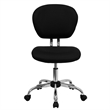 Pemberly Row Mid-Back Mesh Office Swivel Chair in Black and Chrome