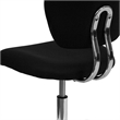 Pemberly Row Mid-Back Mesh Office Swivel Chair in Black and Chrome