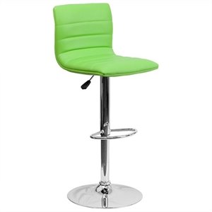 Pemberly Row 25&quot to 33&quot Striped Bar Stool in Green with Chrome Base