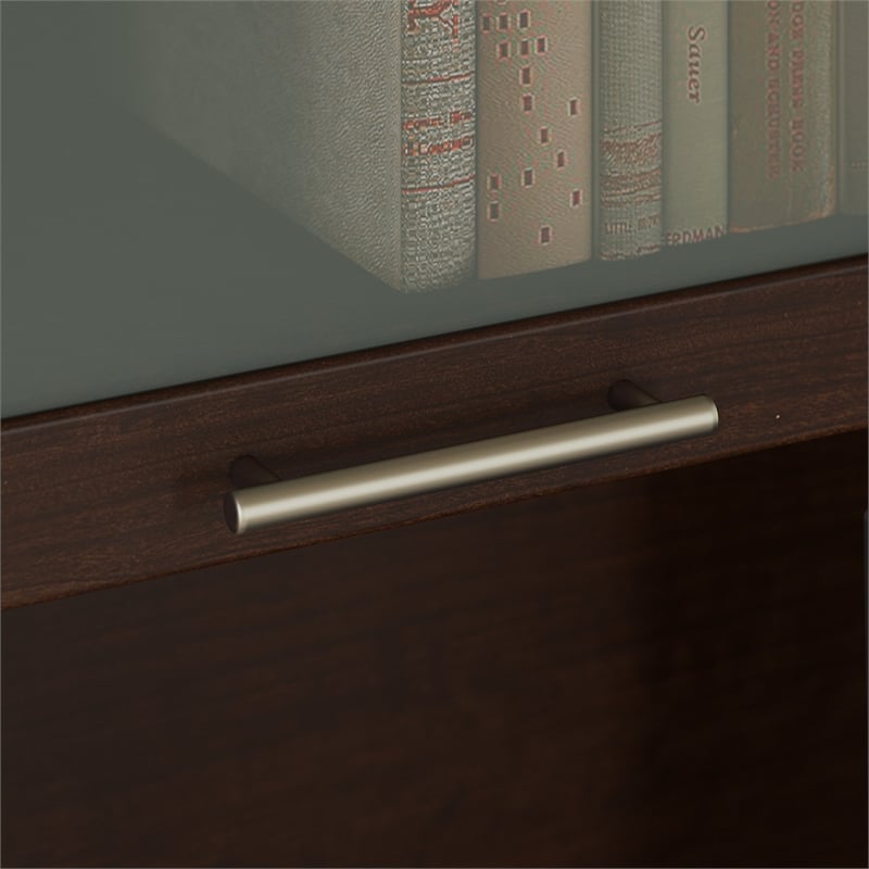 Pemberly Row Modern 72W Hutch for L Shaped Desk in Mocha Cherry