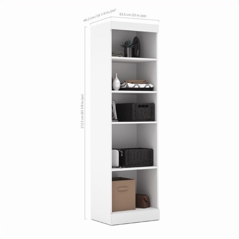 Pemberly Row 25W Closet Organizer in White - Engineered Wood