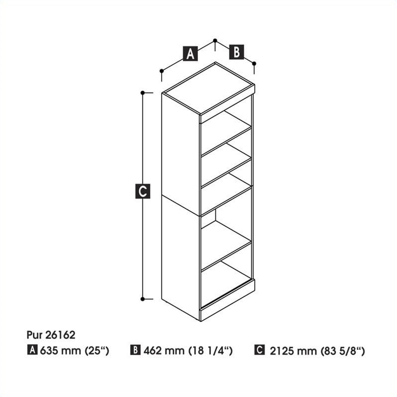 Pemberly Row 25W Closet Organizer in White - Engineered Wood