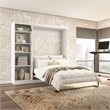 Pemberly Row Full Murphy Bed with Shelving Unit (84W) in White