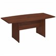 Pemberly Row 72W x 36D Boat Shaped Conference Table with Wood Base in Cherry