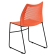 Pemberly Row Modern Air Vent Sled Base Stacking Chair in Orange