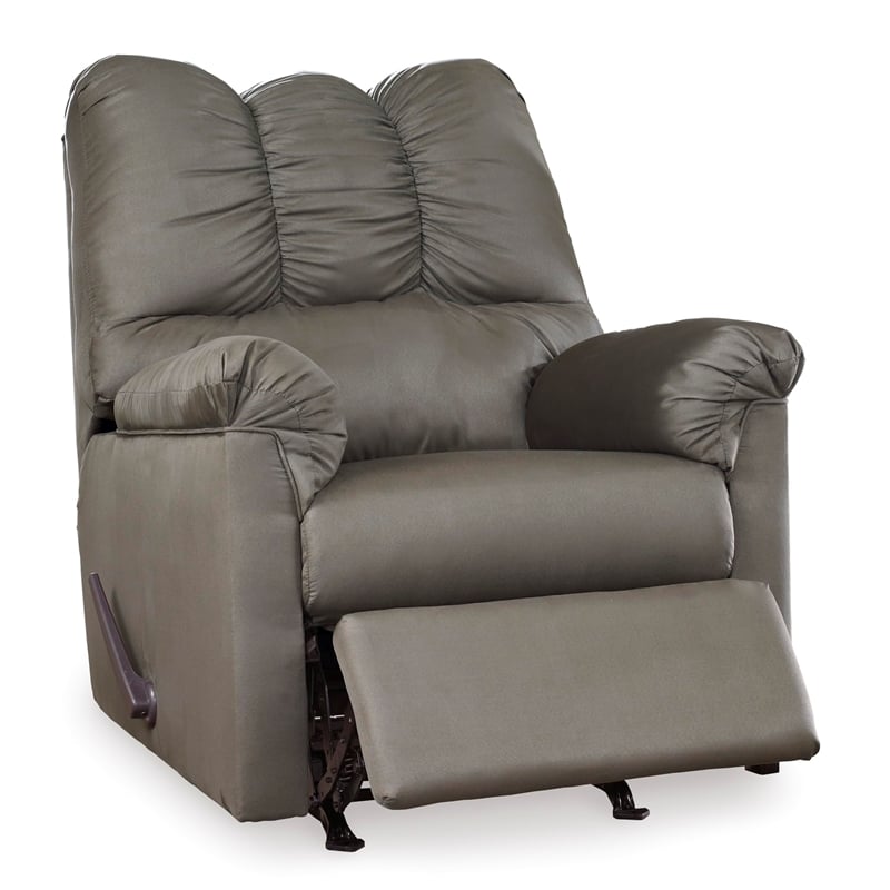 Pemberly Row Contemporary Fabric Rocker Recliner in Cobblestone