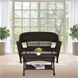 Pemberly Row Wicker Patio Love Seat and Coffee Table Set - Black without Cushion