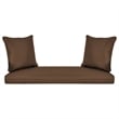 Pemberly Row Patio Love Seat and Coffee Table Set in Black with Brown Cushion