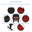 Pemberly Row Wicker Rocker Chair in Black with Red Cushion (Set of 2)