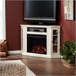Pemberly Row Modern Convertible Media Electric Fireplace Ivory