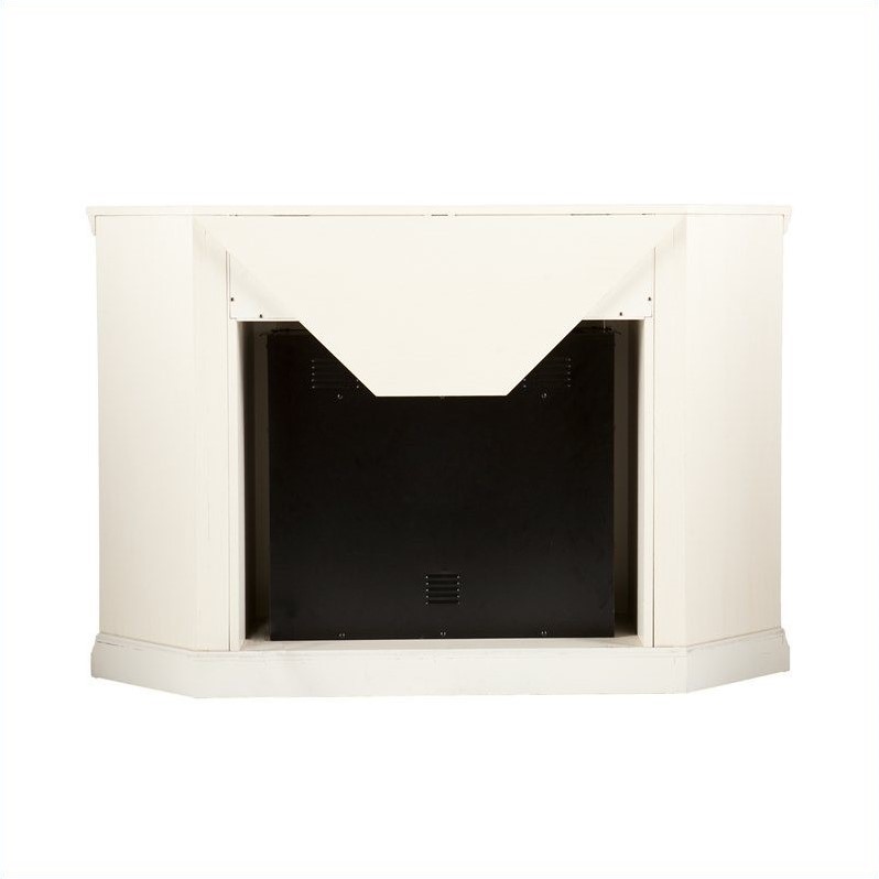 Pemberly Row Modern Convertible Media Electric Fireplace Ivory