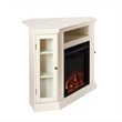 Pemberly Row Modern Convertible Media Electric Fireplace Ivory
